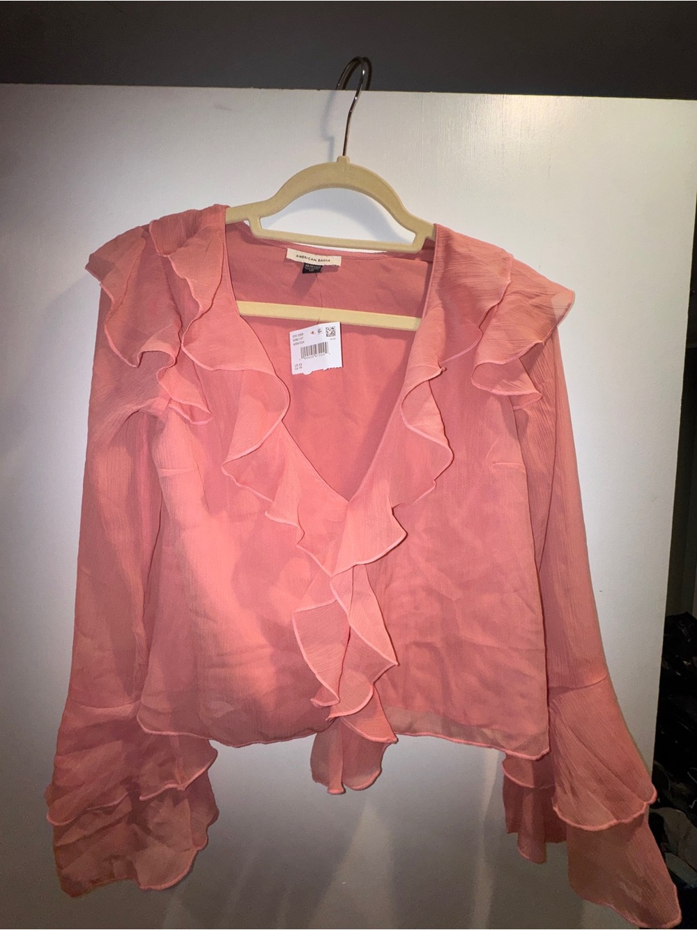 American Eagle Ruffle Bell Sleeve Top